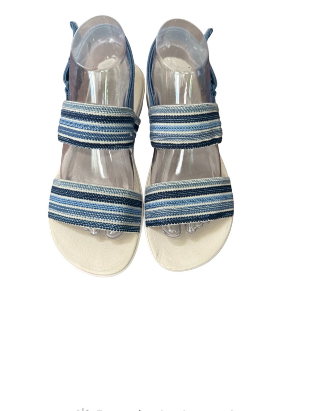 Clarks Cloudsteppers Arla Stroll Women’s Blue Striped Comfort Sandals-Size 7.5 W - Picture 2 of 14